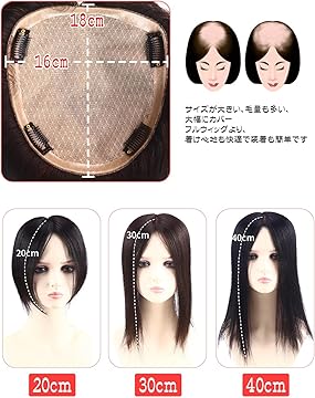 Amazon.co.jp: HIYE 人毛ウィッグ: 広範囲カバー部分ウィッグ